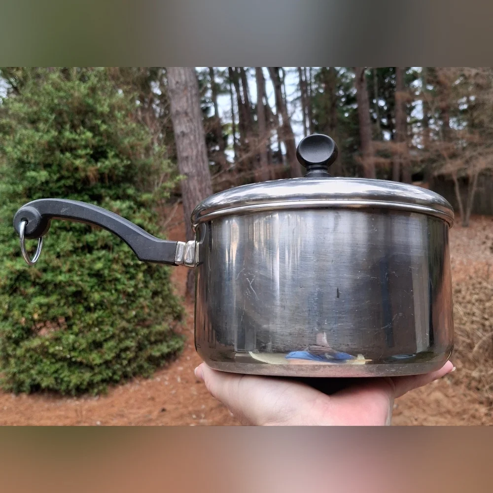 Vintage Farberware Stainless Steel Aluminum Clad 2 Quart Pot With Lid
